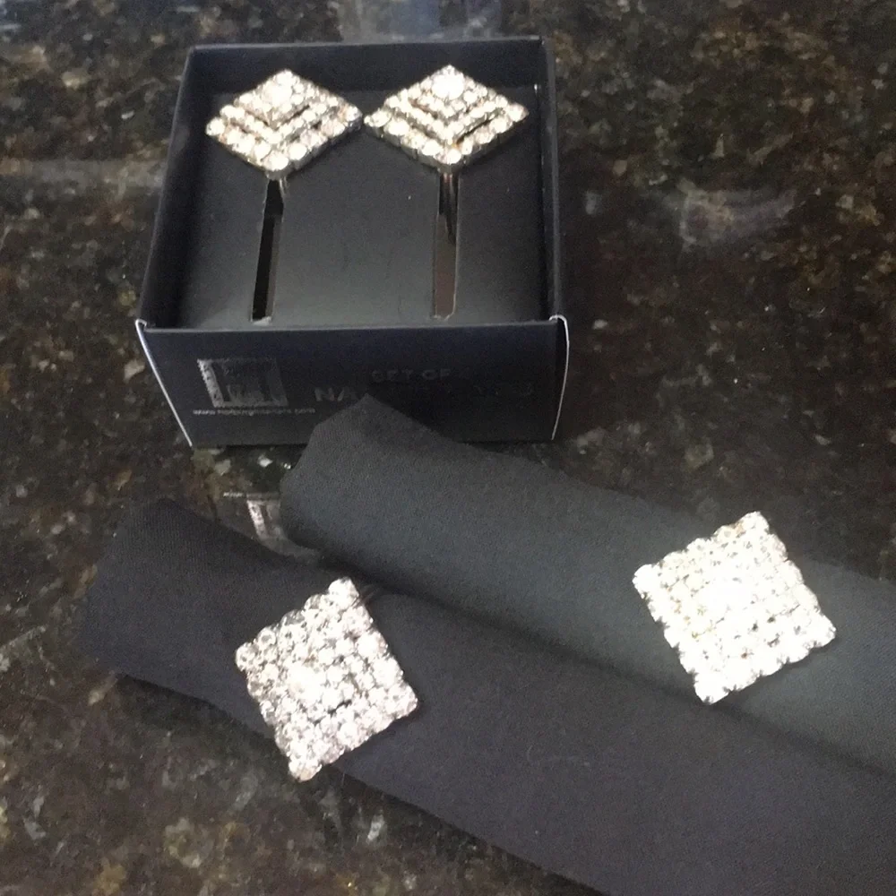 Crystal Napkin Rings Set of 4